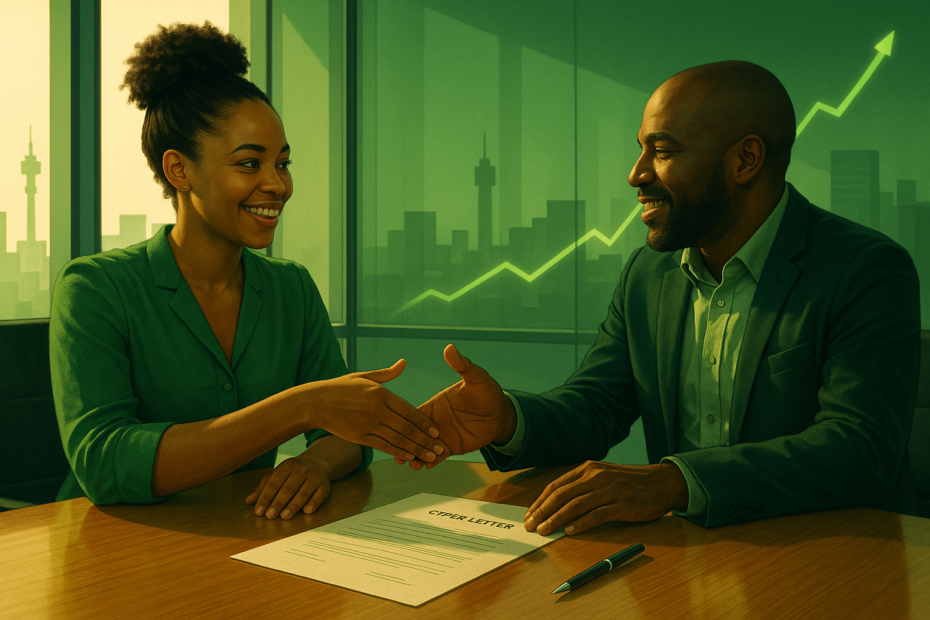 How to negotiate your salary in South Africa shown through a respectful, hopeful pay discussion.