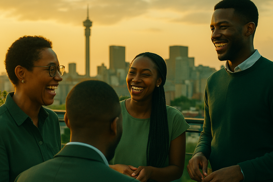 How to build a professional network in South Africa shown through authentic connections at a local meetup.